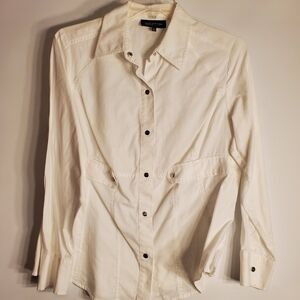 Jones New York Signature Woman 1X White Button Down Shirt